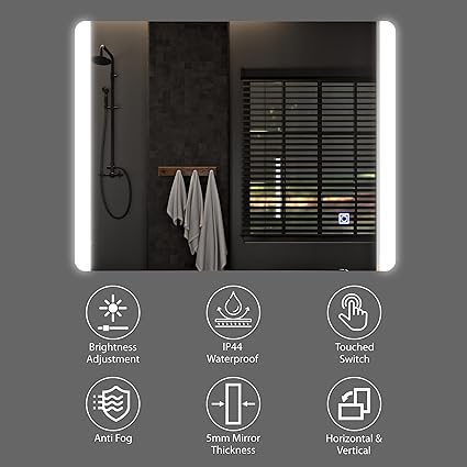 Illuminated bathroom Mirror with LED